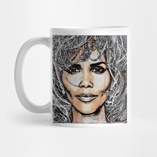 Vector sketch  of  Halle Berry Mug